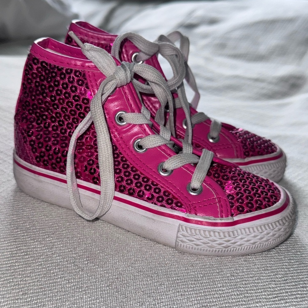 ☀️Weissman Pink and White High-Top Sneakers - Picture 2 of 3